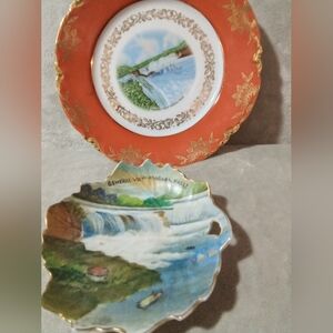 Vintage Decorative Niagara Falls Plates approx 9.5" and 6"